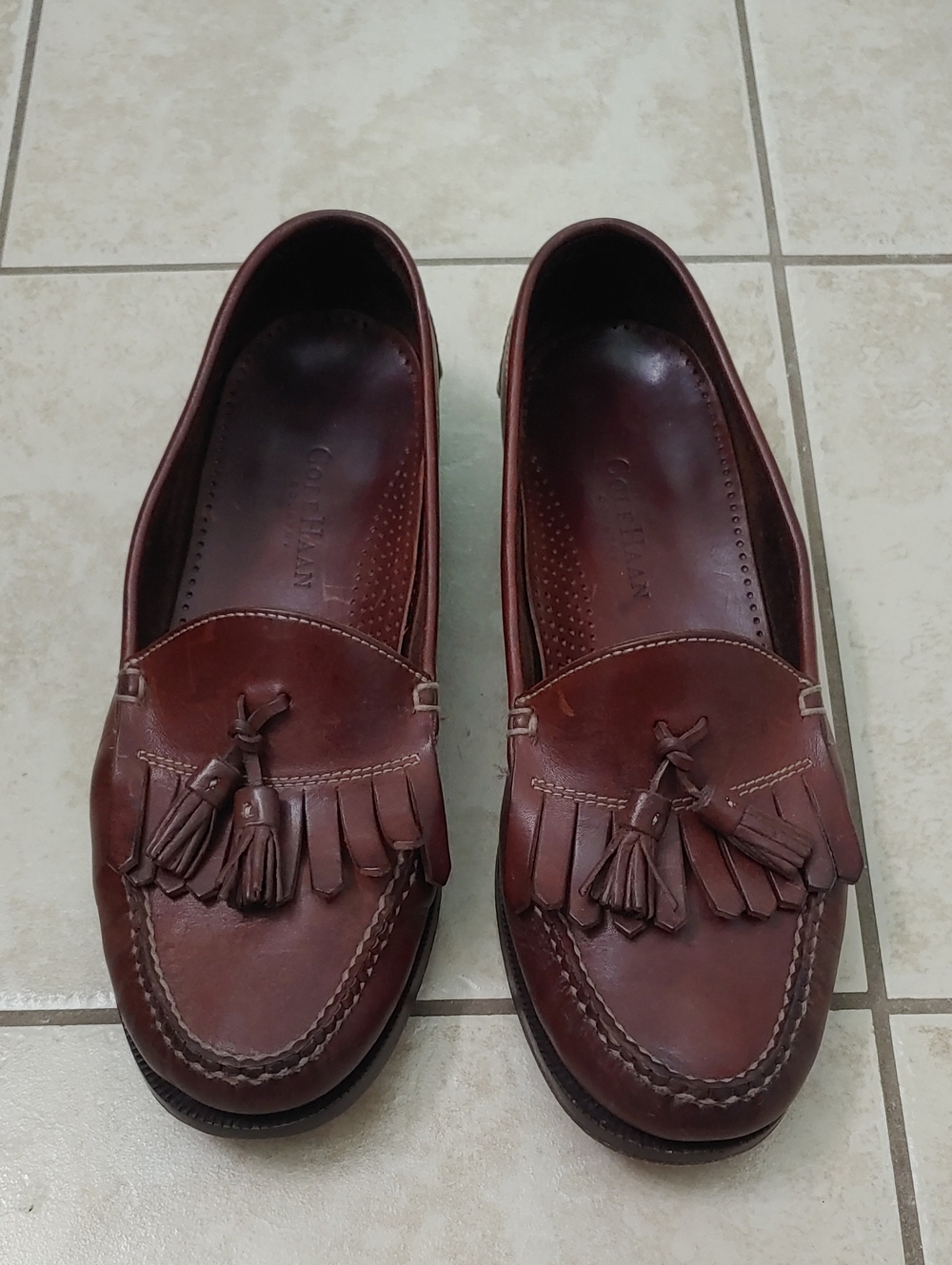 Cole Haan Country Loafers Men's 11 Brown Genuine Leather Tassel Dress Shoes